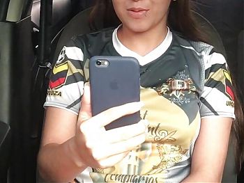 Sexy soccer player has a hot video call with her boyfriend